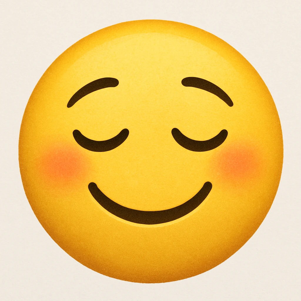 yellow emoji with a relieved smile emoji