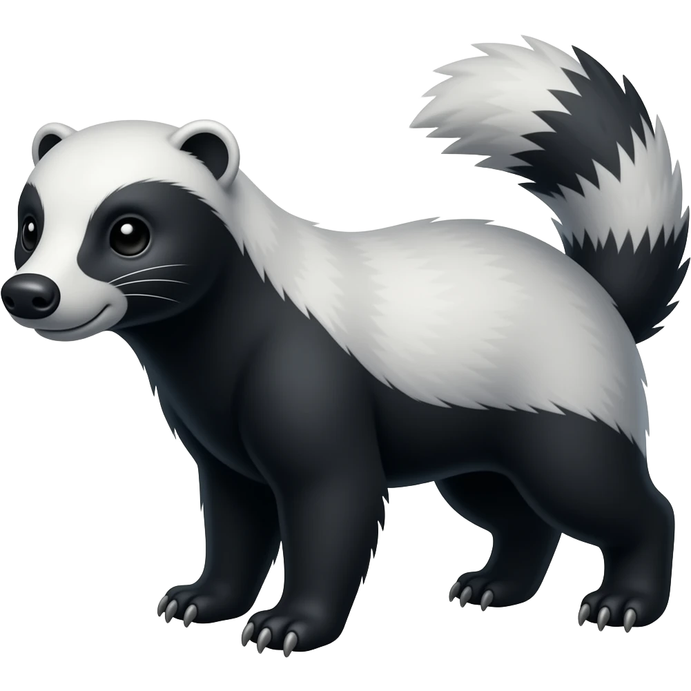 Blavk snd white Honey badger emoji