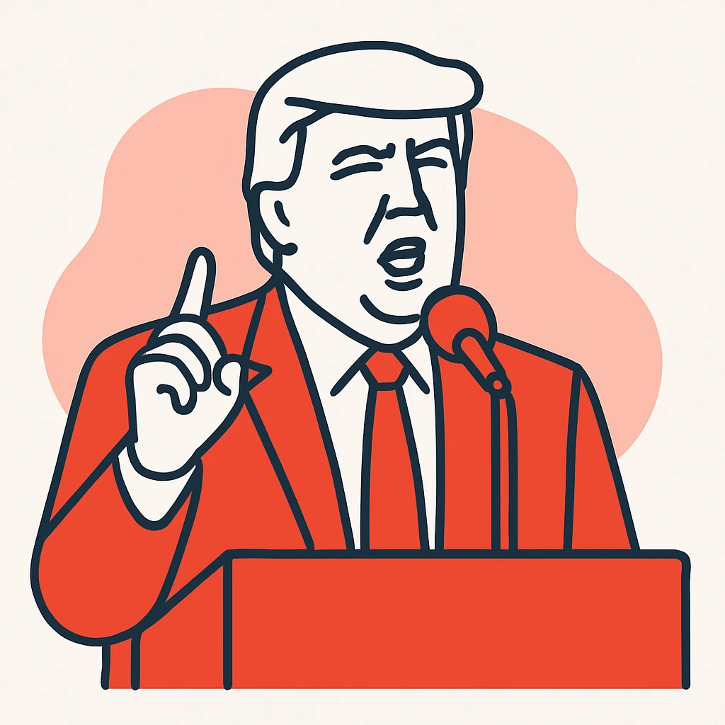 Donald Trump speaking at a rally emoji