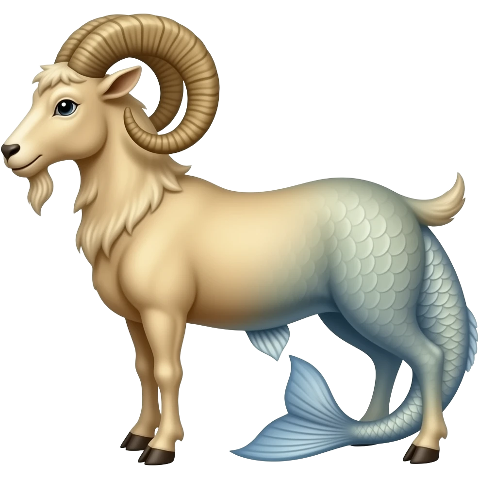 capricorn sea-goat, goat with a fish tail, greek hippocampus emoji
