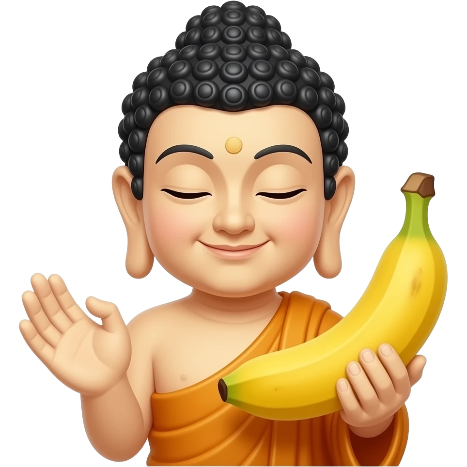 Kawaii mano de buda banana emoji