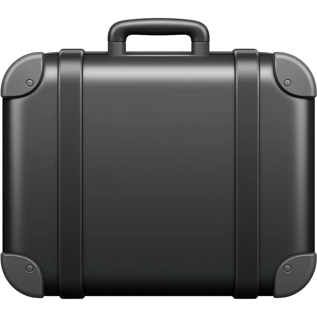Black closed suitcase emoji