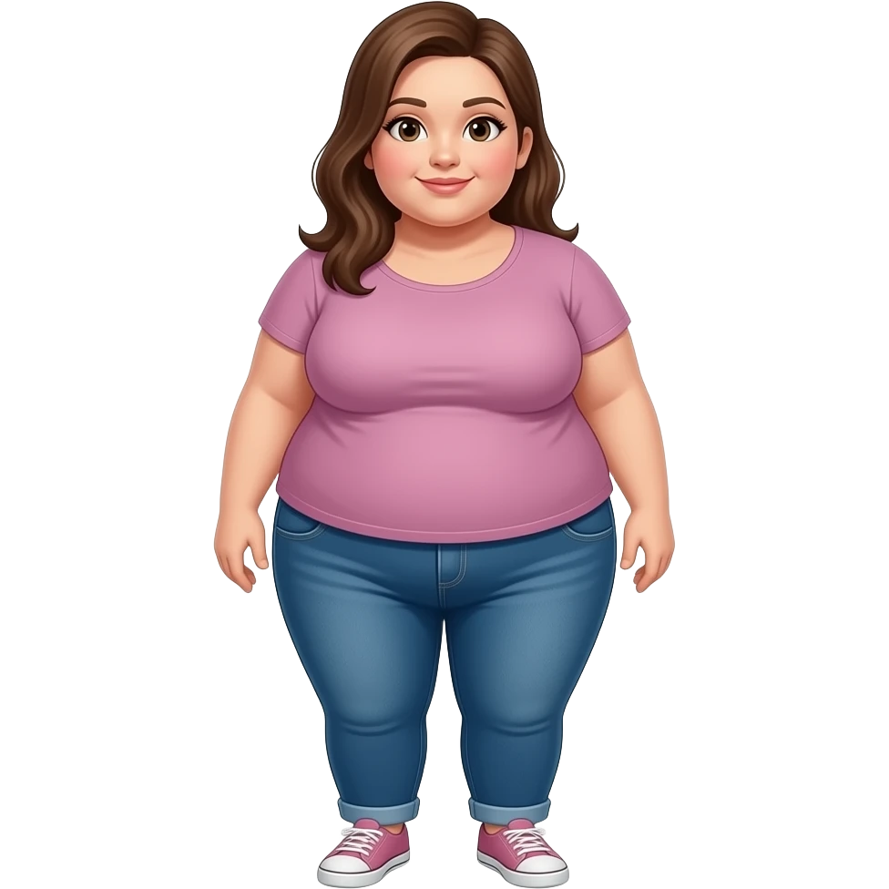 Fat woman in pants emoji