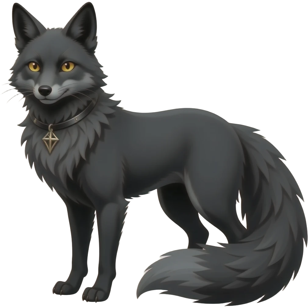 Pitch Black gothic edgy fox emoji