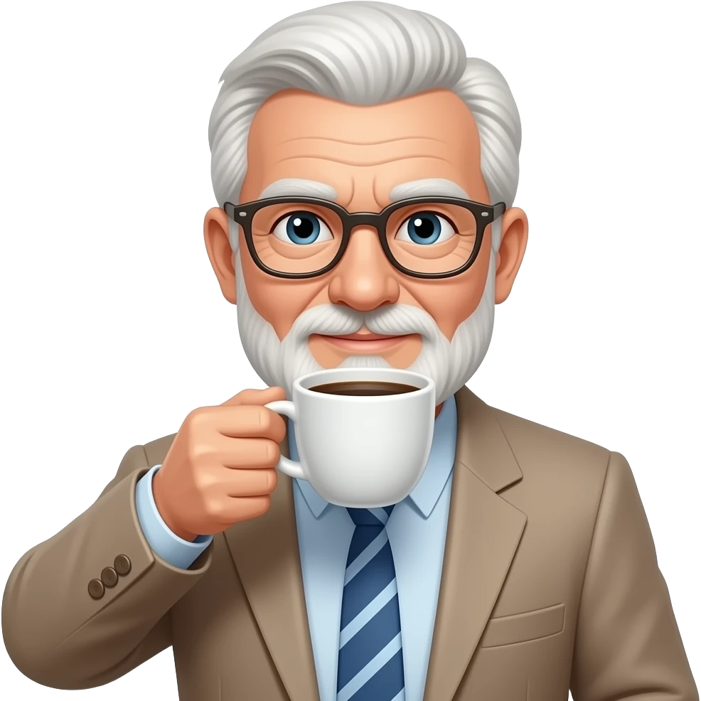 old man drink coffee emoji