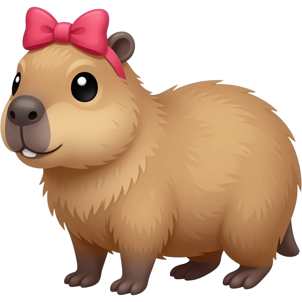 Capybara with a bow on its head emoji