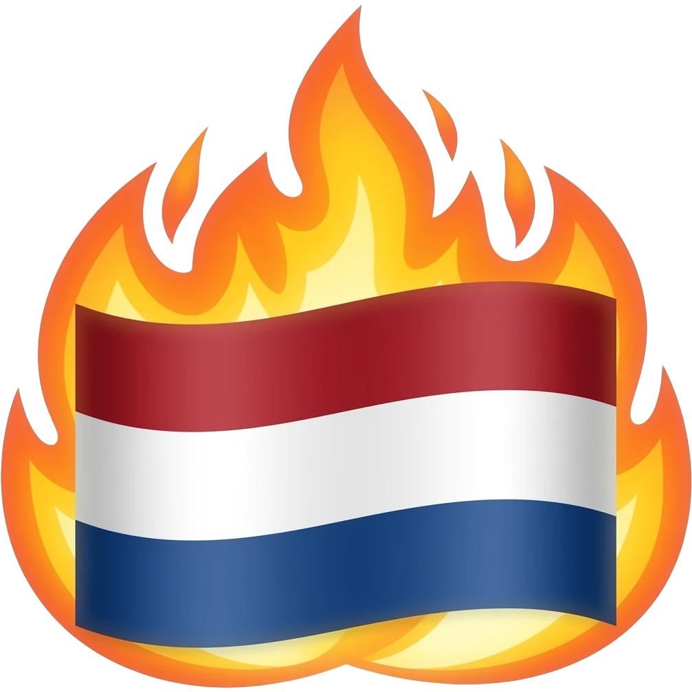 dutch flag on fire emoji