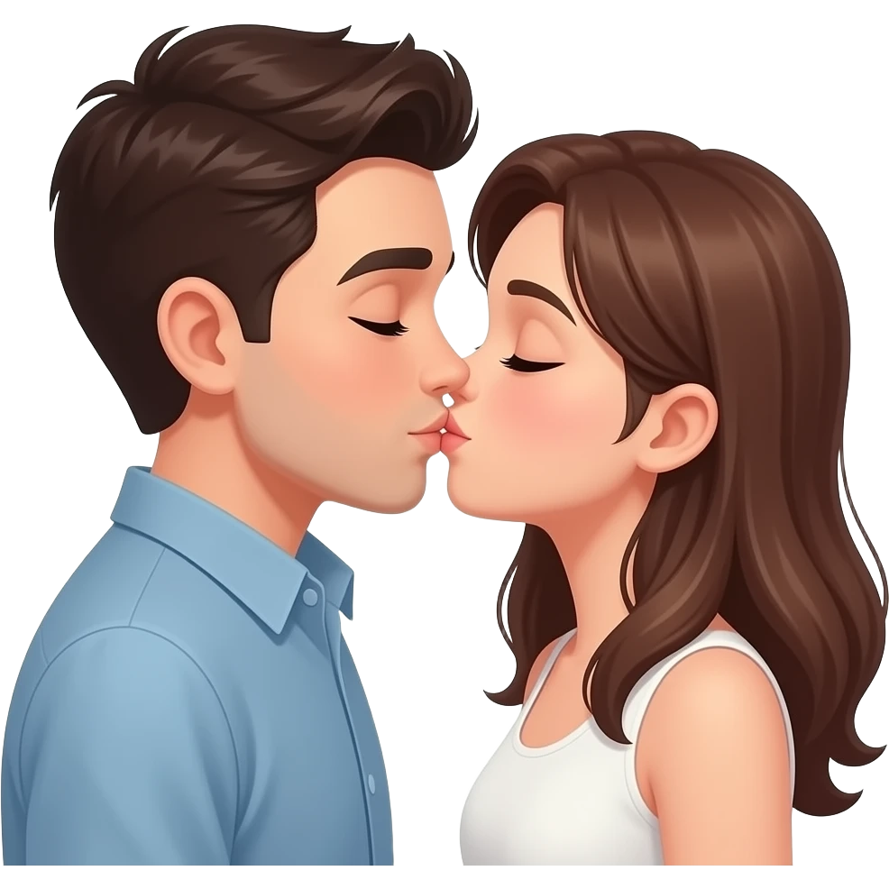 couple kissing each other emoji