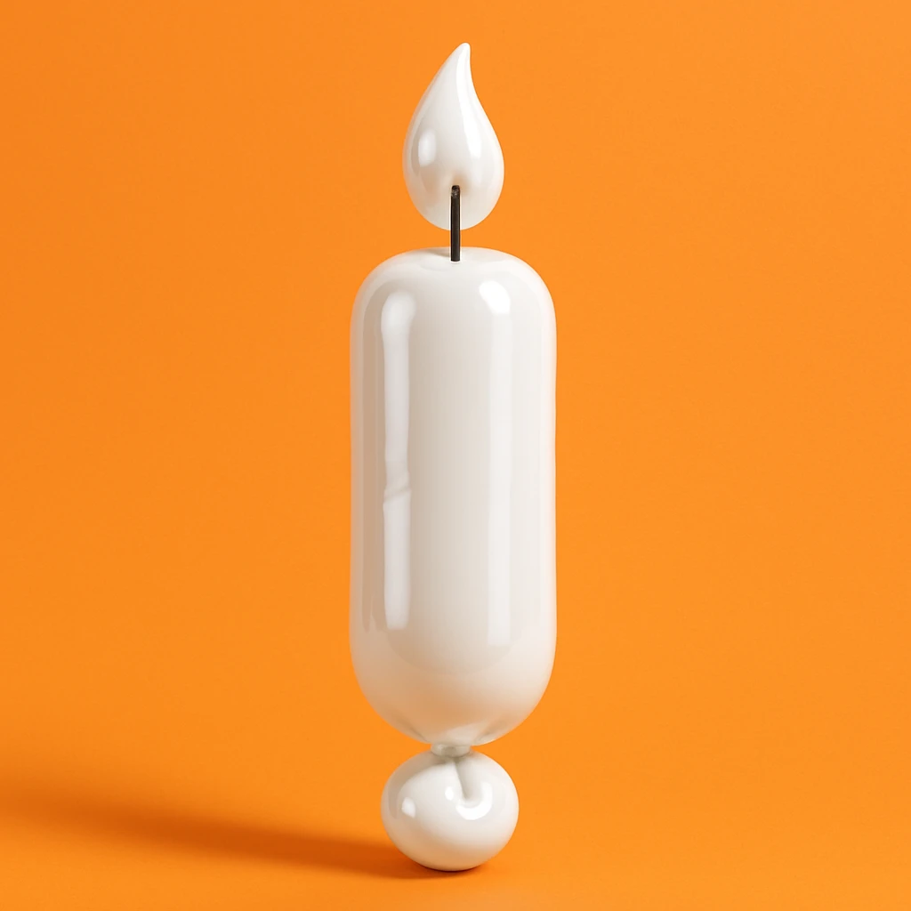 white candle, balloon style emoji