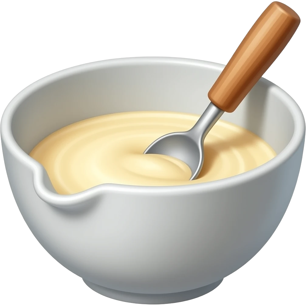 smeam ceramic mixing bowl with mixtutre inside emoji