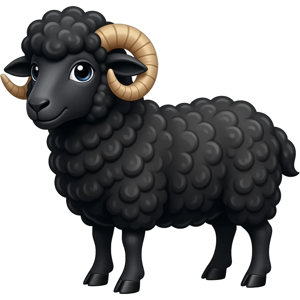 A cool street style black sheep emoji