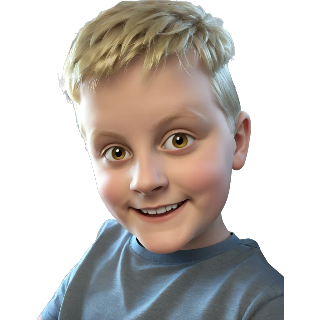 smiling blonde boy portrait emoji