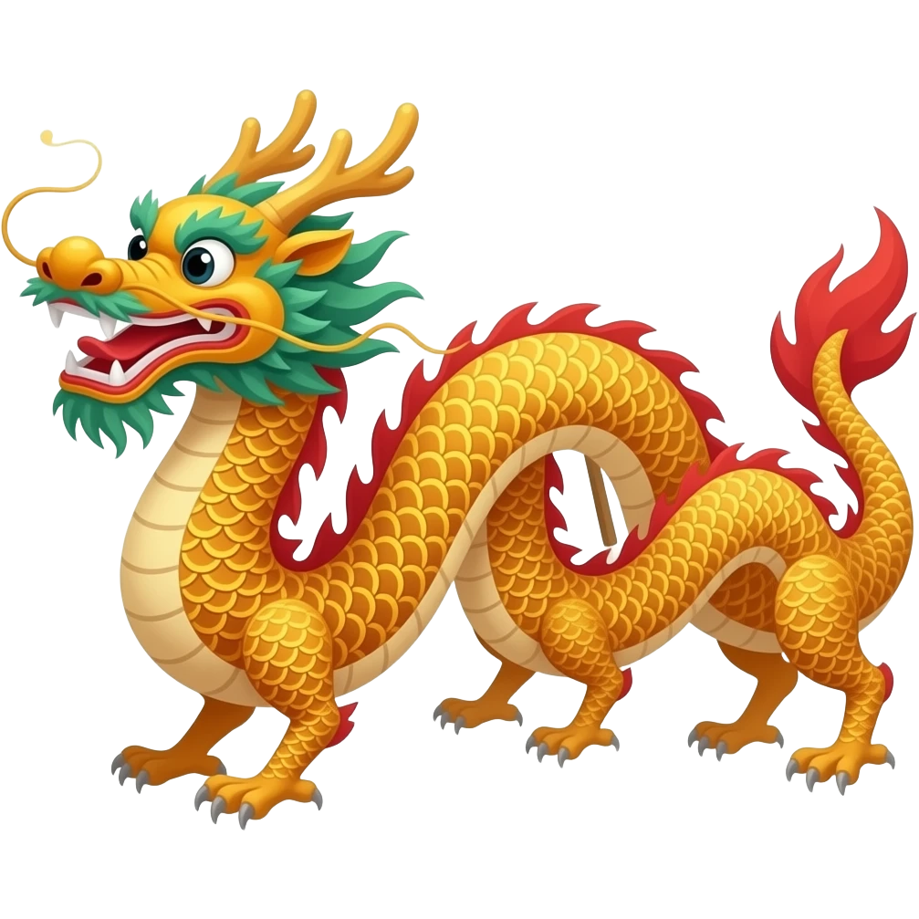Chinese Dragon dance without poles. Dragon can’t swish and swish emoji