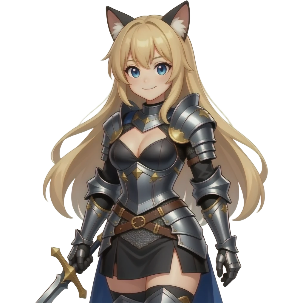 Anthro Dark Anime Knight Lady Woman In Sexy Dress Armor Dress And Skirt shiny eyes smirking emoji