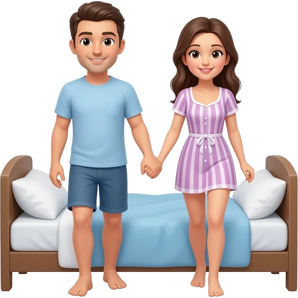 husband and wife going to bed to have sex emoji