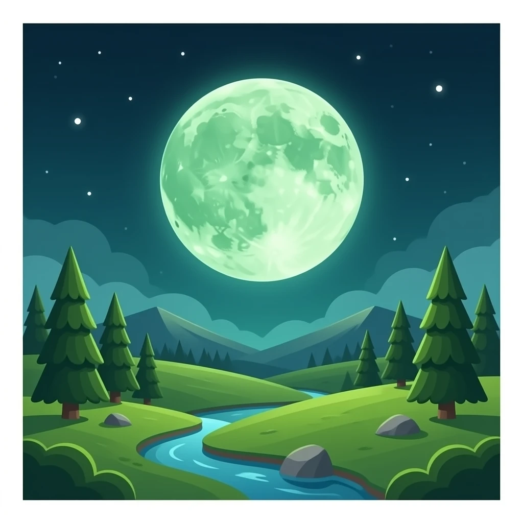 a moon turn green emoji