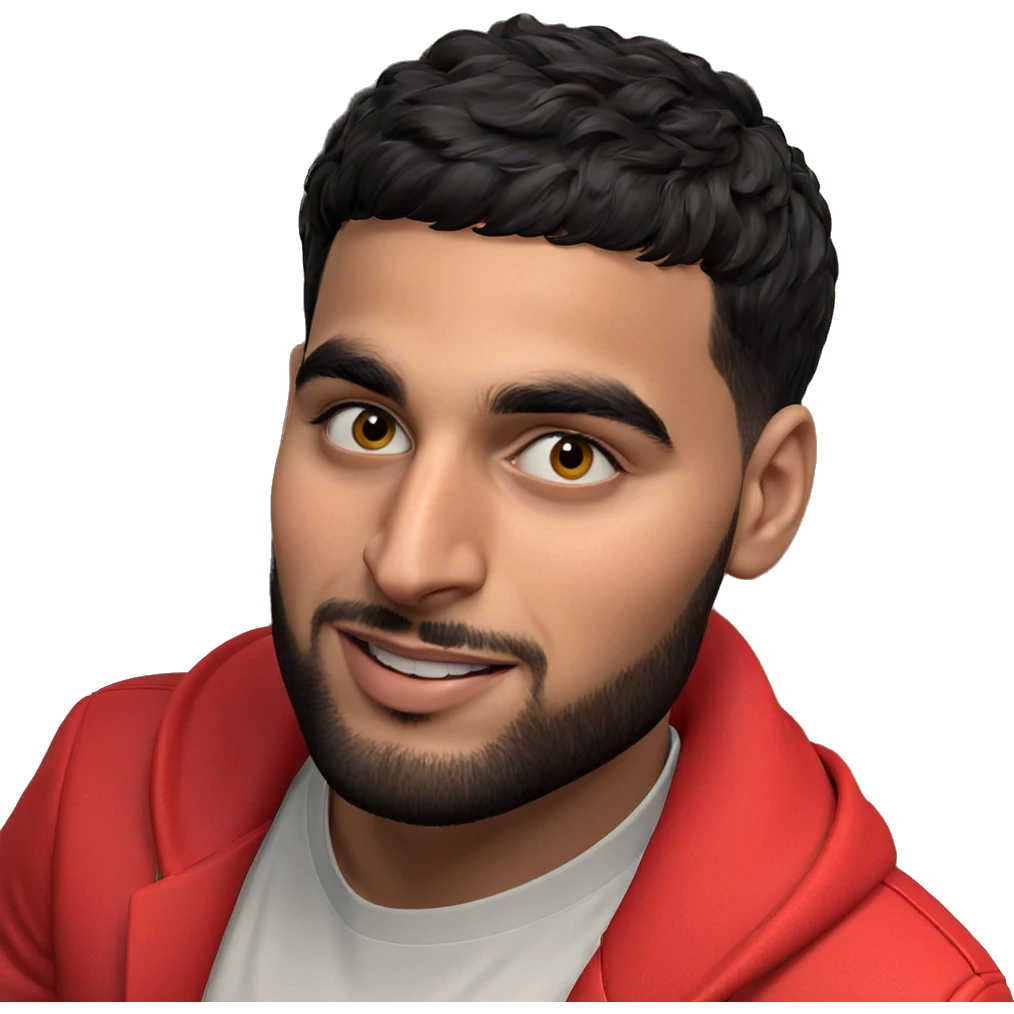 smiling boy in red jacket emoji