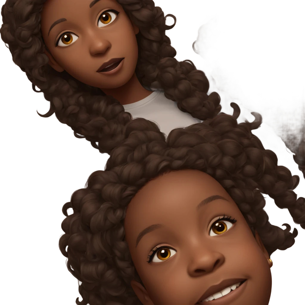 realistic portrait of dark-skinned girl emoji