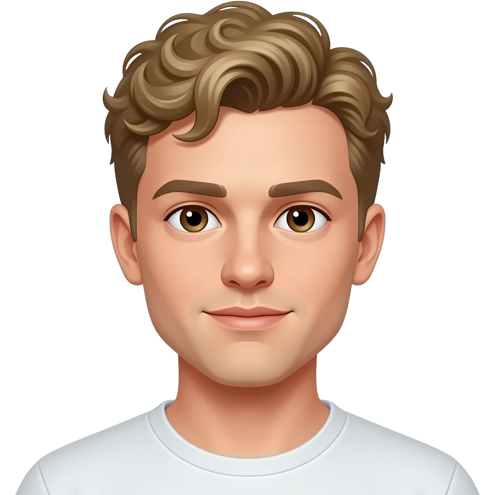 Tommy Winkler 20 year old with blond curly hair brown eys hair on top sides short emoji