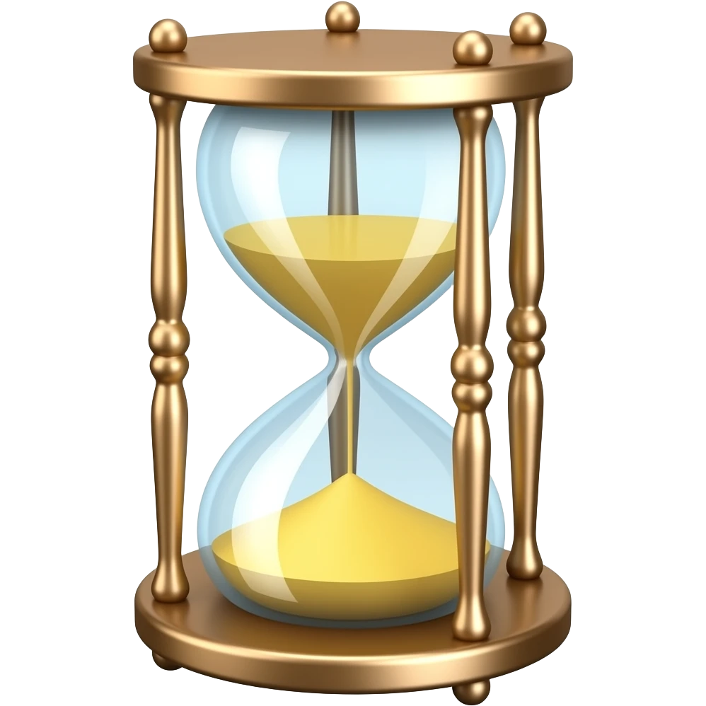 An hourglass with a single large grain of sand inside emoji