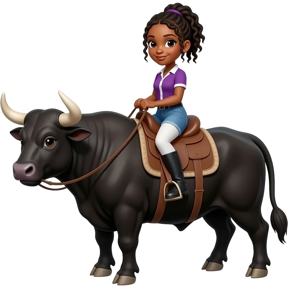 Black girl riding bull emoji