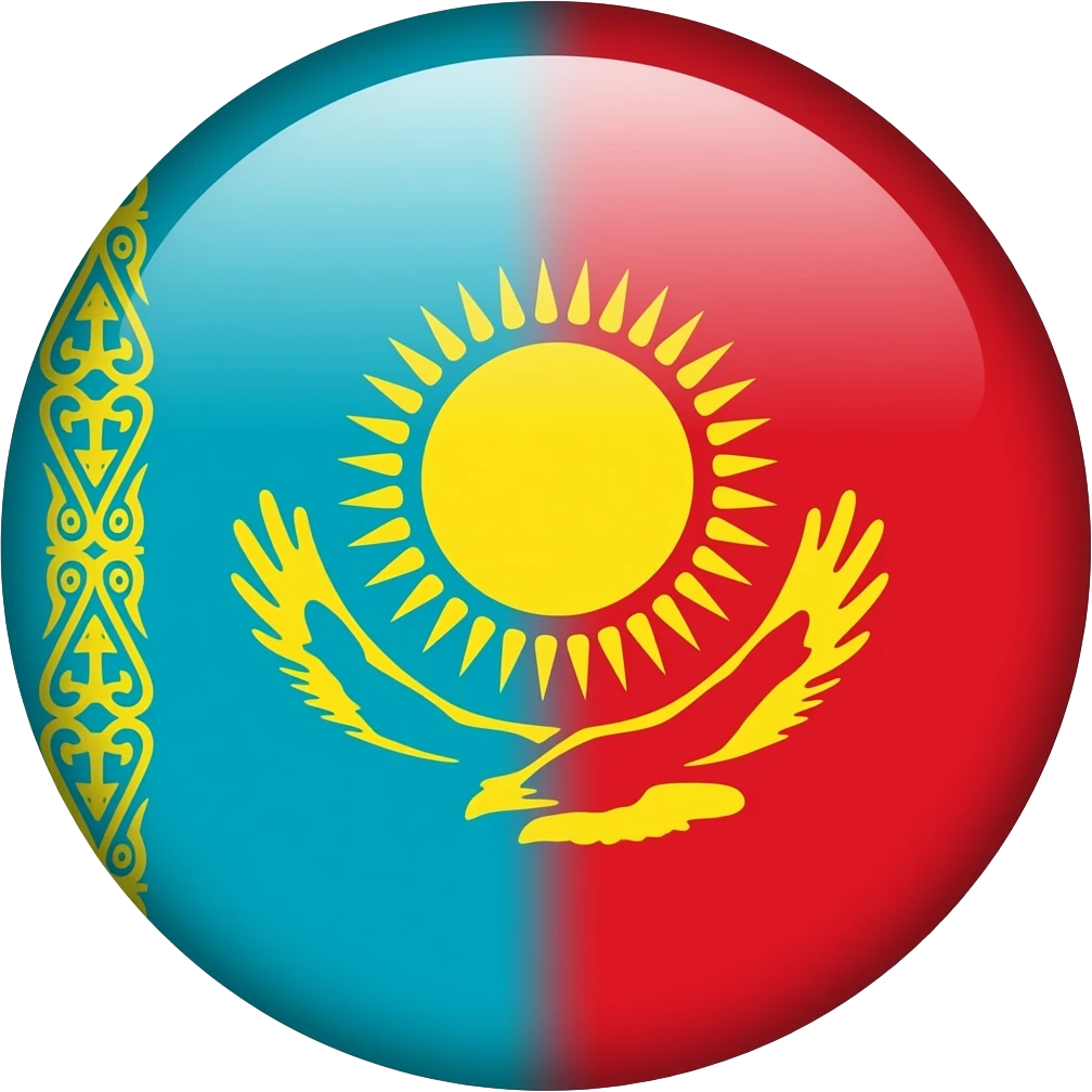 Kyrgyztan and kazakhstan mixed flag emoji