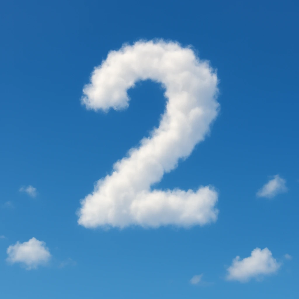 A cloud formation shaped like the number 2. emoji