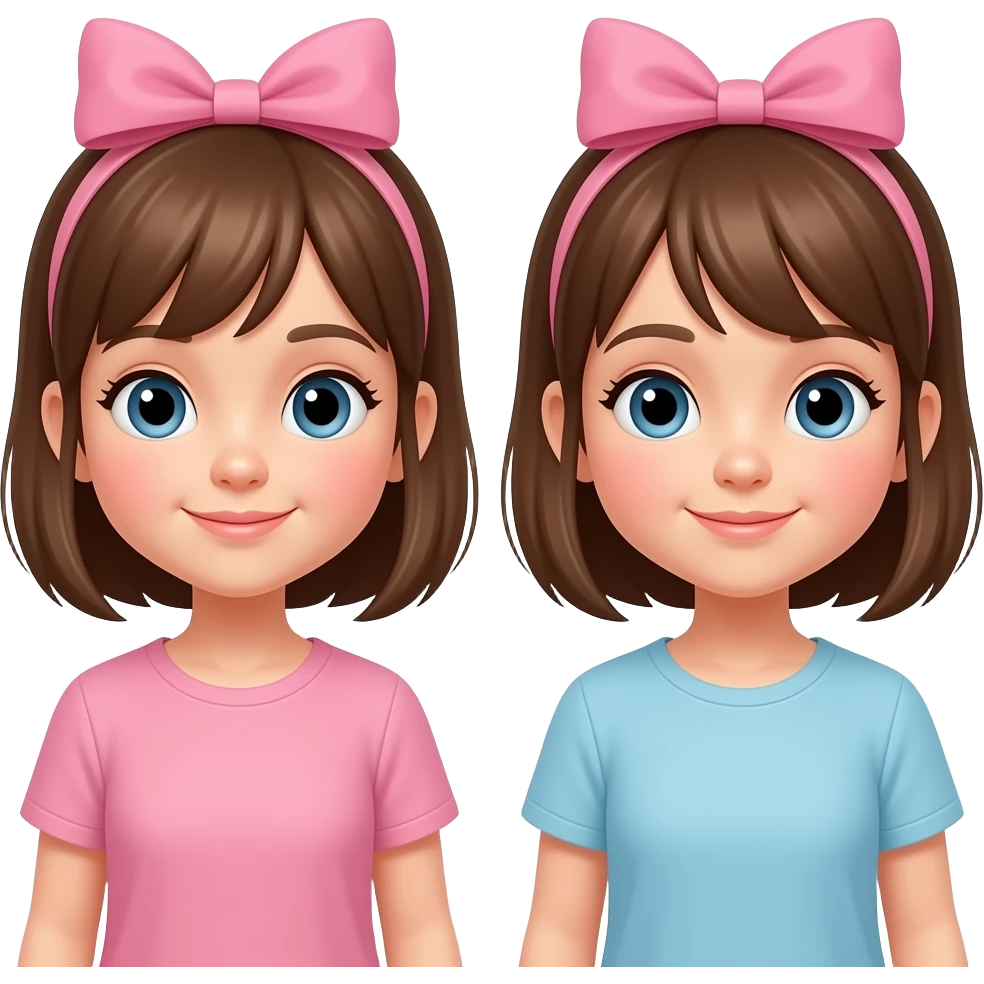 Make a picture of 2 little girls emoji