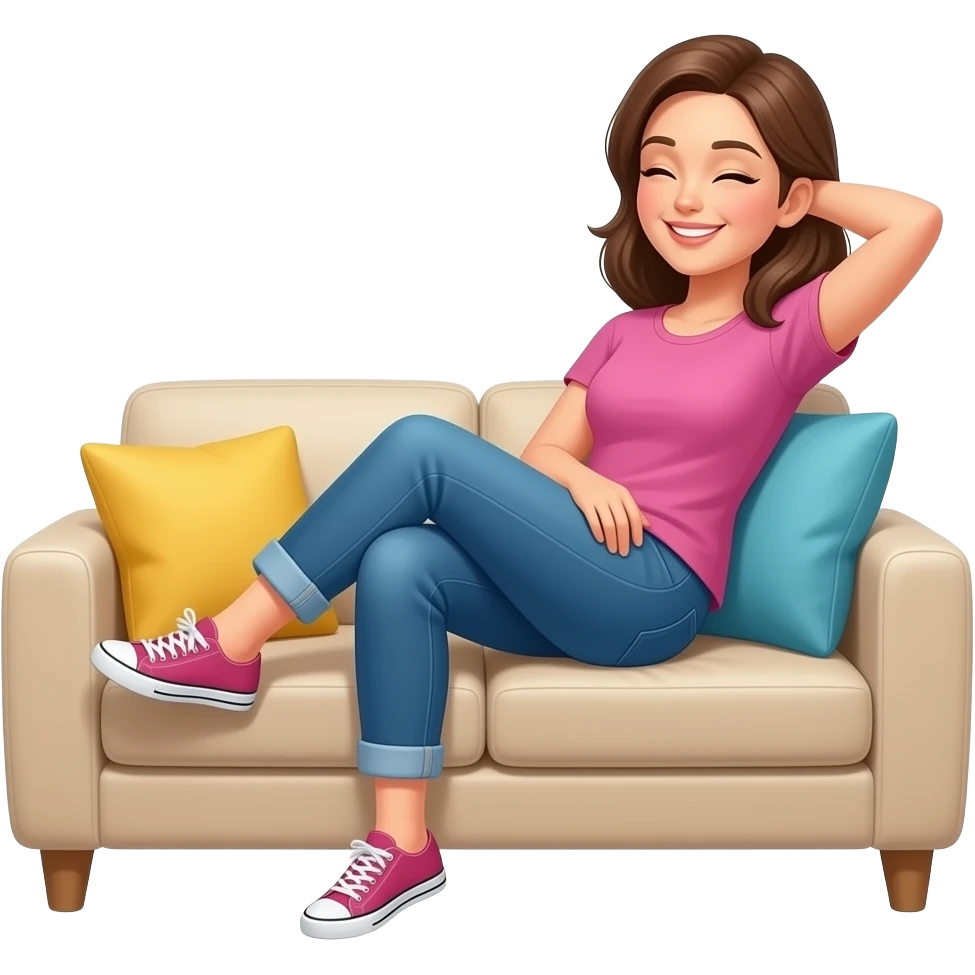 relaxing woman on couch emoji