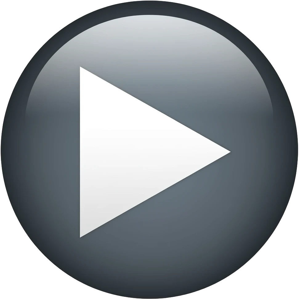 دائره بلون رمادي غامق بداخلها علامة مثلث في الوسط يشير باتجاه اليمين باللون الابيض emoji