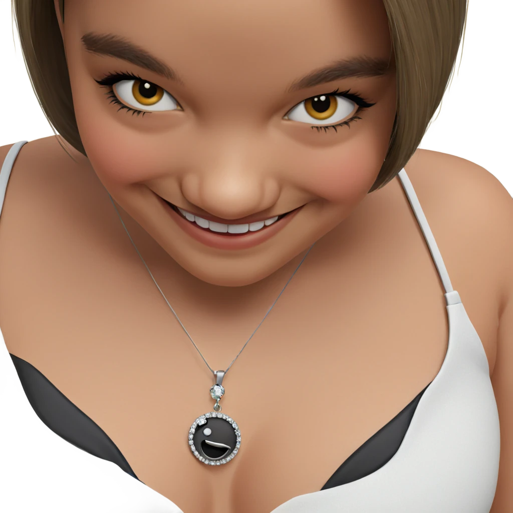 smiling girl in jewelry emoji