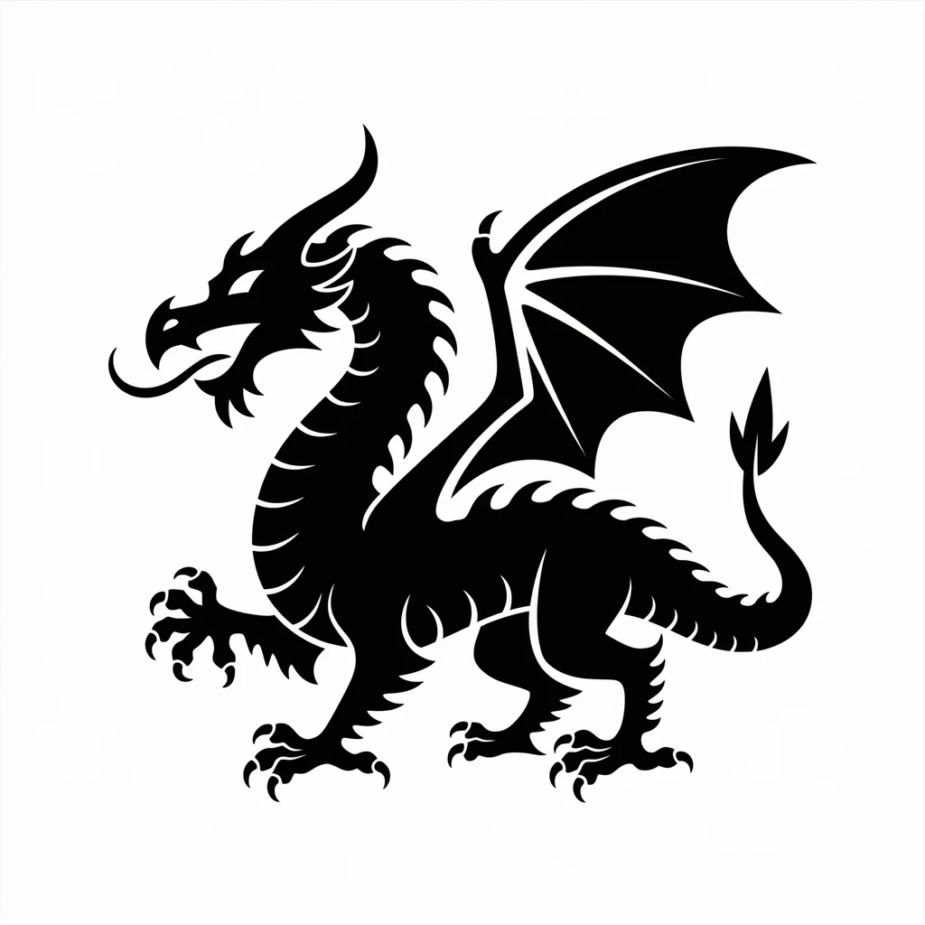 Dragon icon black silhouette emoji