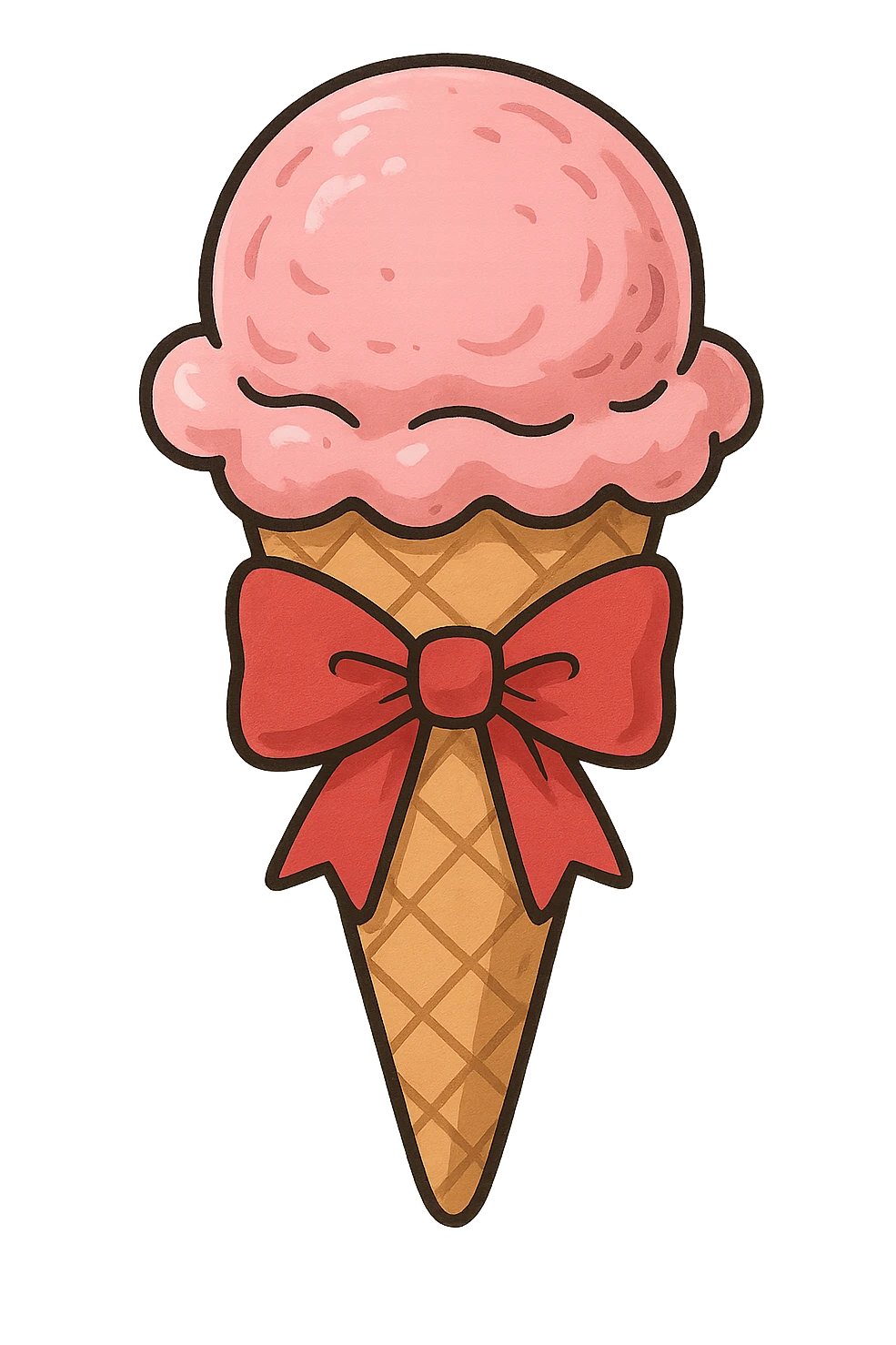  ice cream with bow , remove background emoji