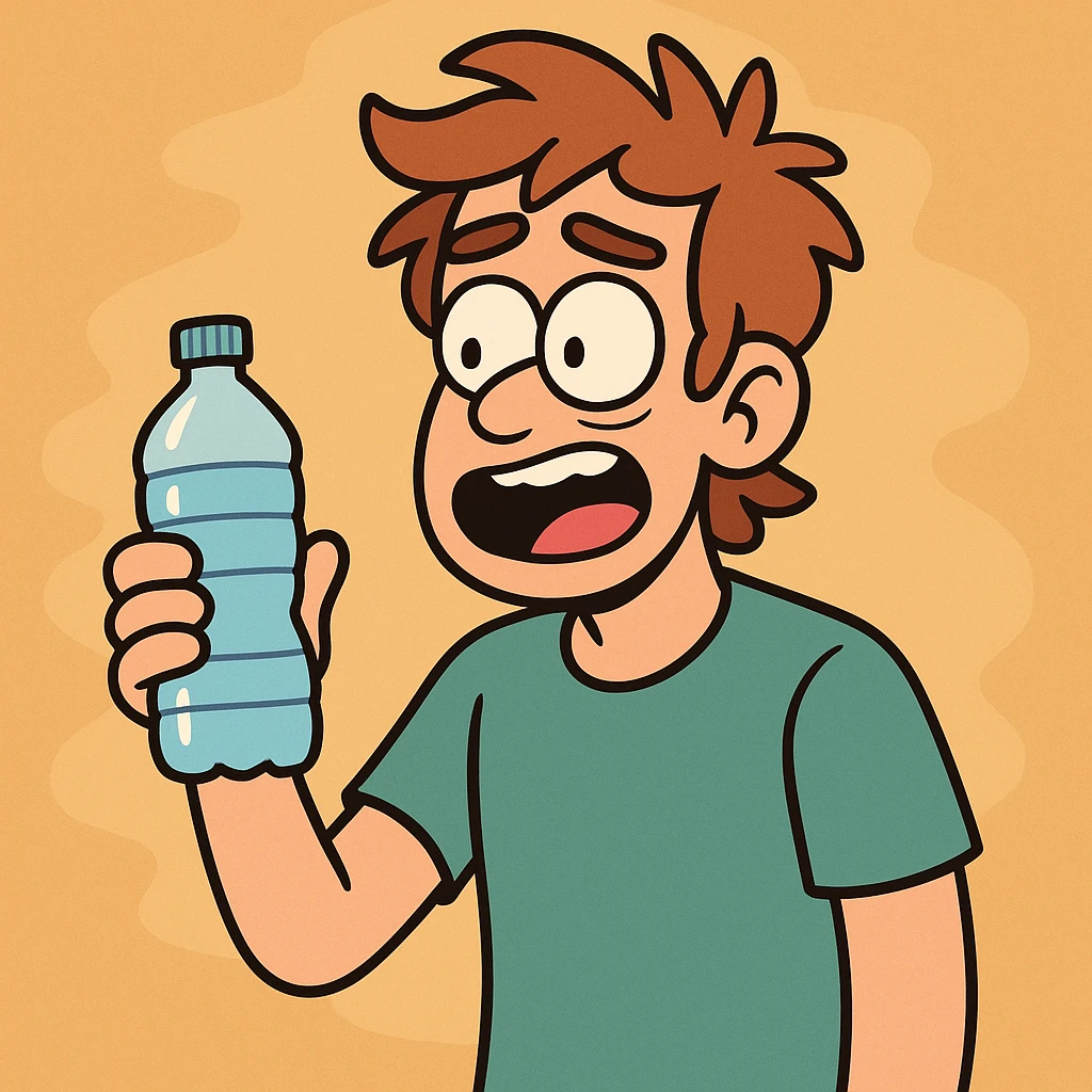 water bottle, flat toon style, vibrant colors emoji
