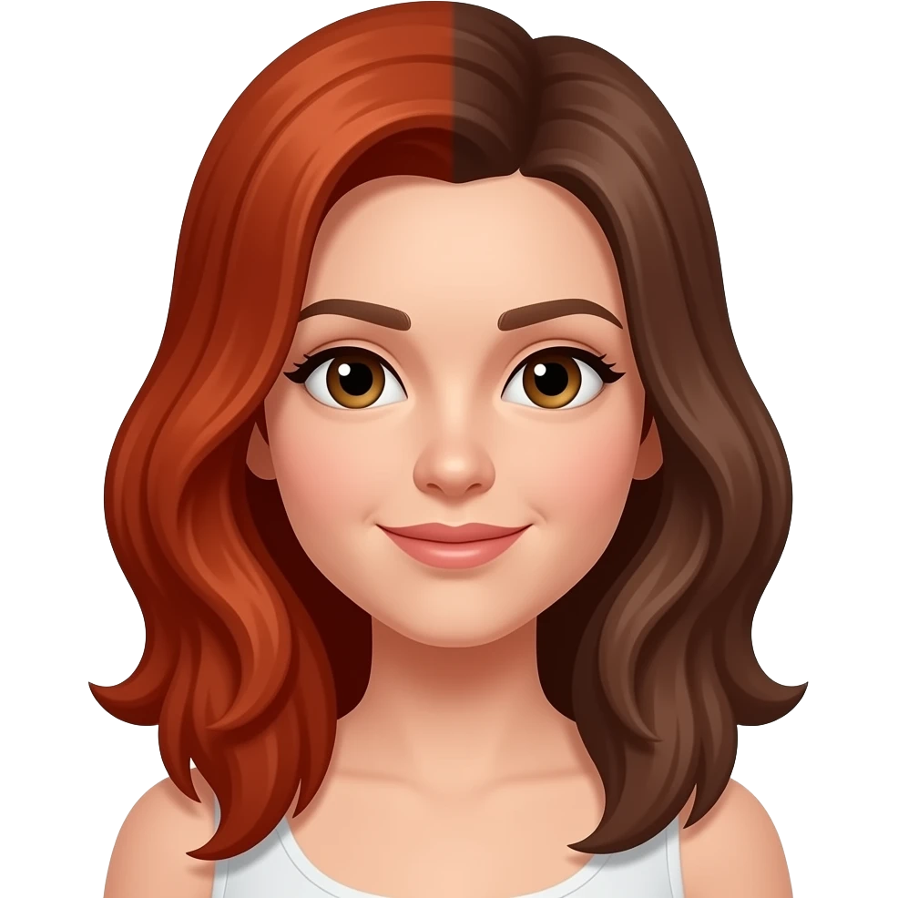 Medio rojizo el cabello media morena ella emoji