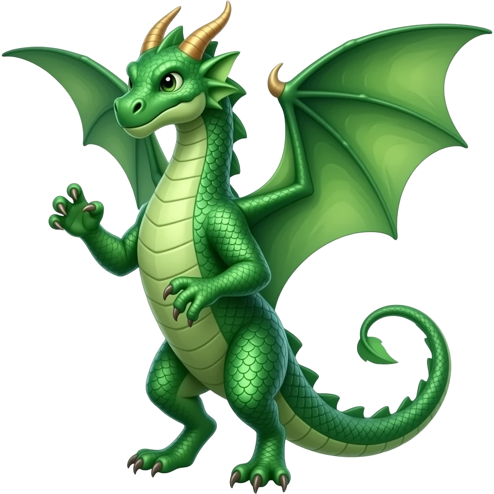 green anthro dragon fullbody emoji