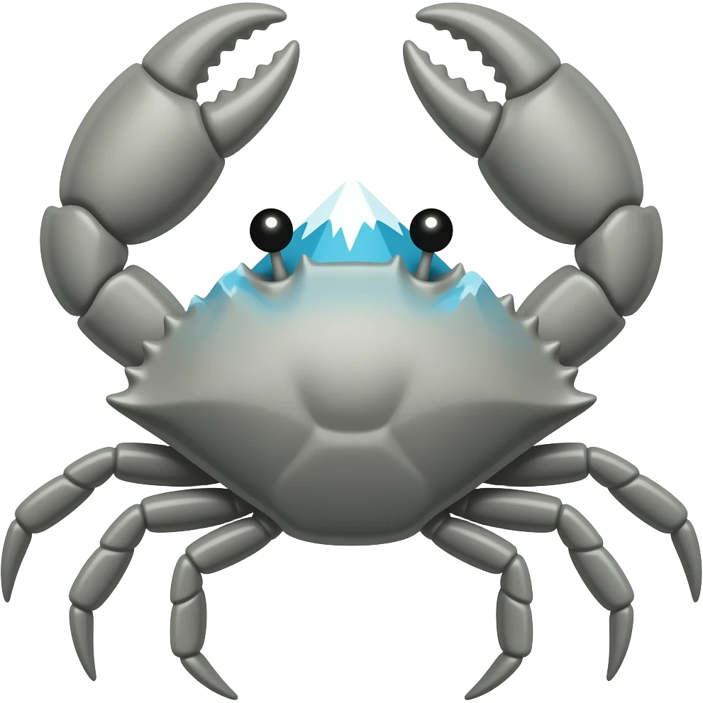 Gray crab a with a mountain on his back emoji