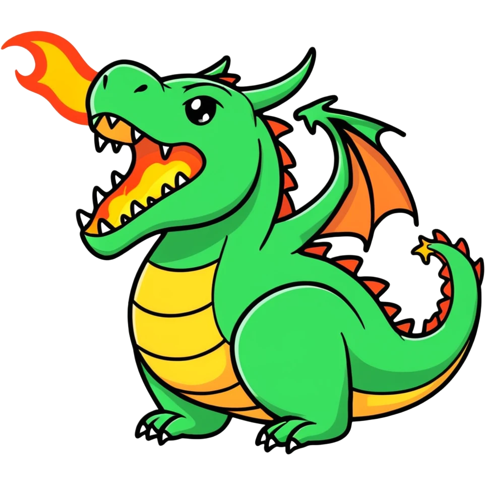 Dragon breathing fire emoji