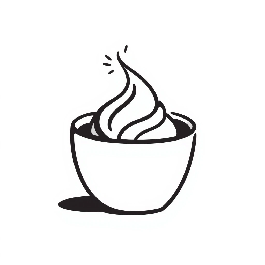 hand-drawn doodle style cappuccino in a cup emoji