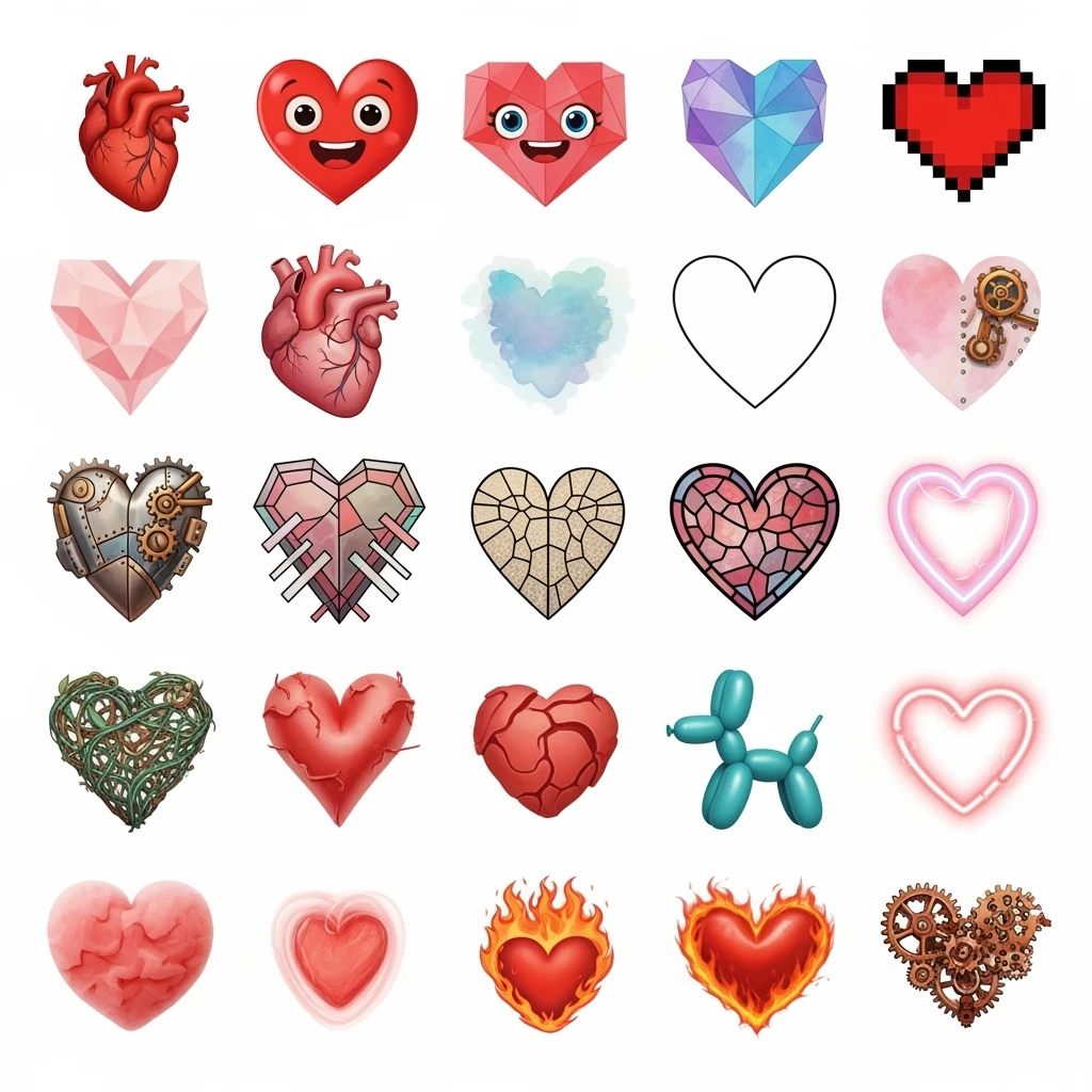 show more heart styles emoji