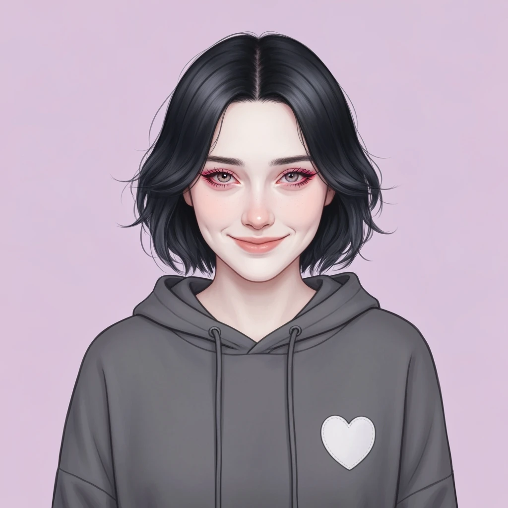 pastel emo profile picture with a heart accent, cute, expressive, minimal, variation 3 emoji