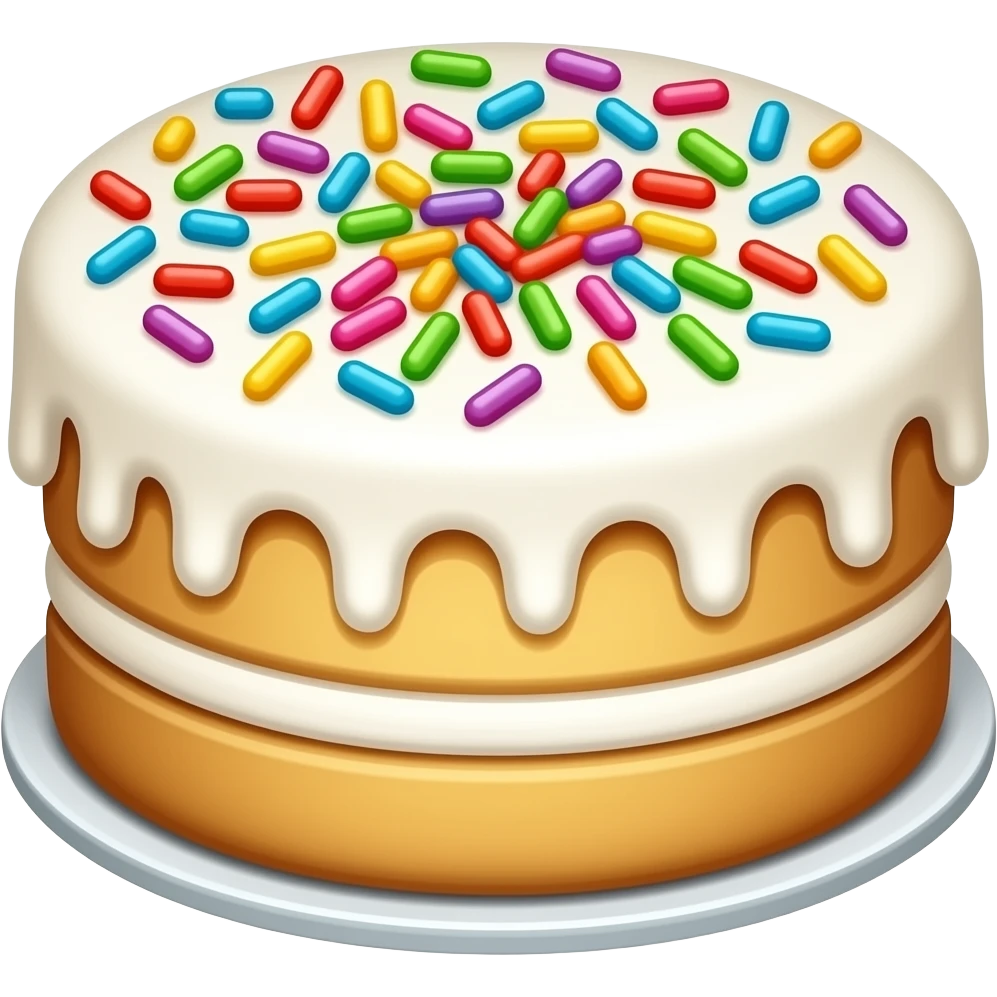 While the sprinkles frosting birthday cake emoji