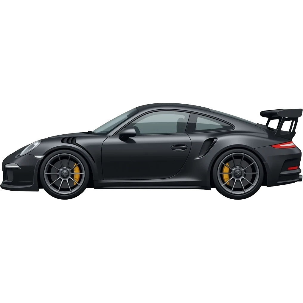 Make me a balck Porche 911 gt3rs emoji lector side emoji