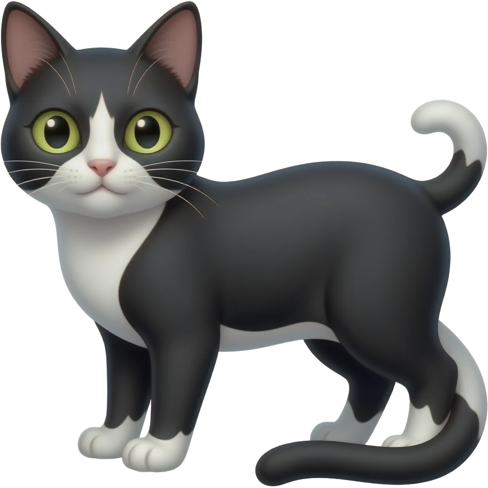 black with white cat emoji