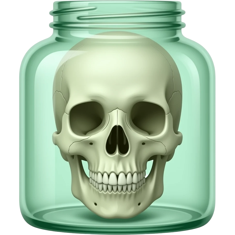 Skull in a green jar emoji