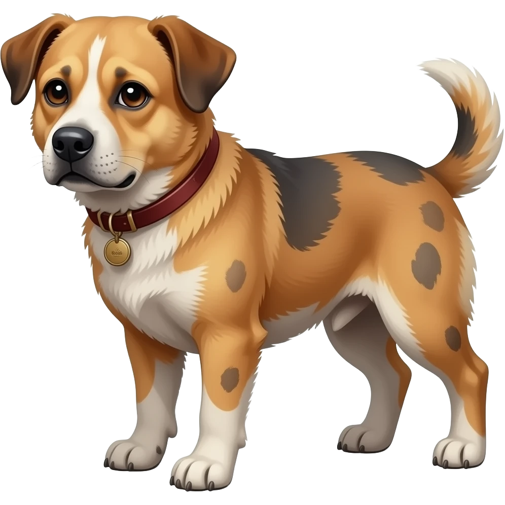 Cachorro de rua mendigo sujo emoji