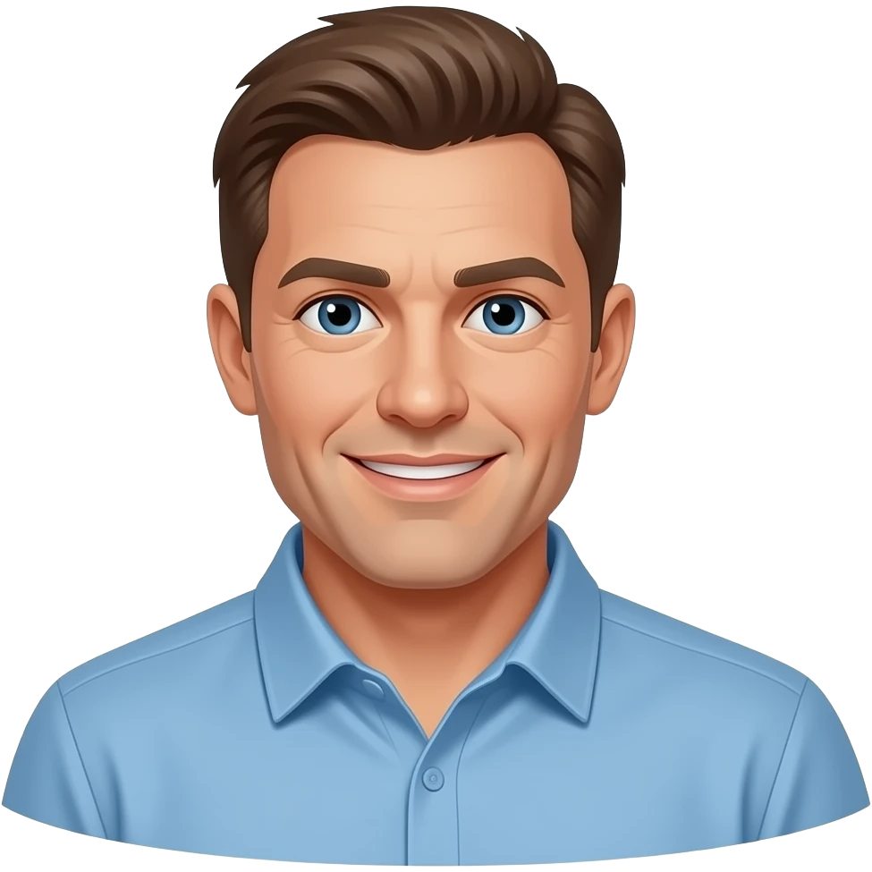 coach in a blue shirt reaching down to touch his knee emoji