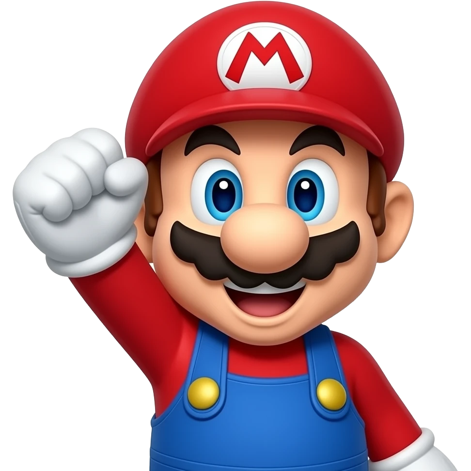 I need a mario emoji with victory expressions emoji