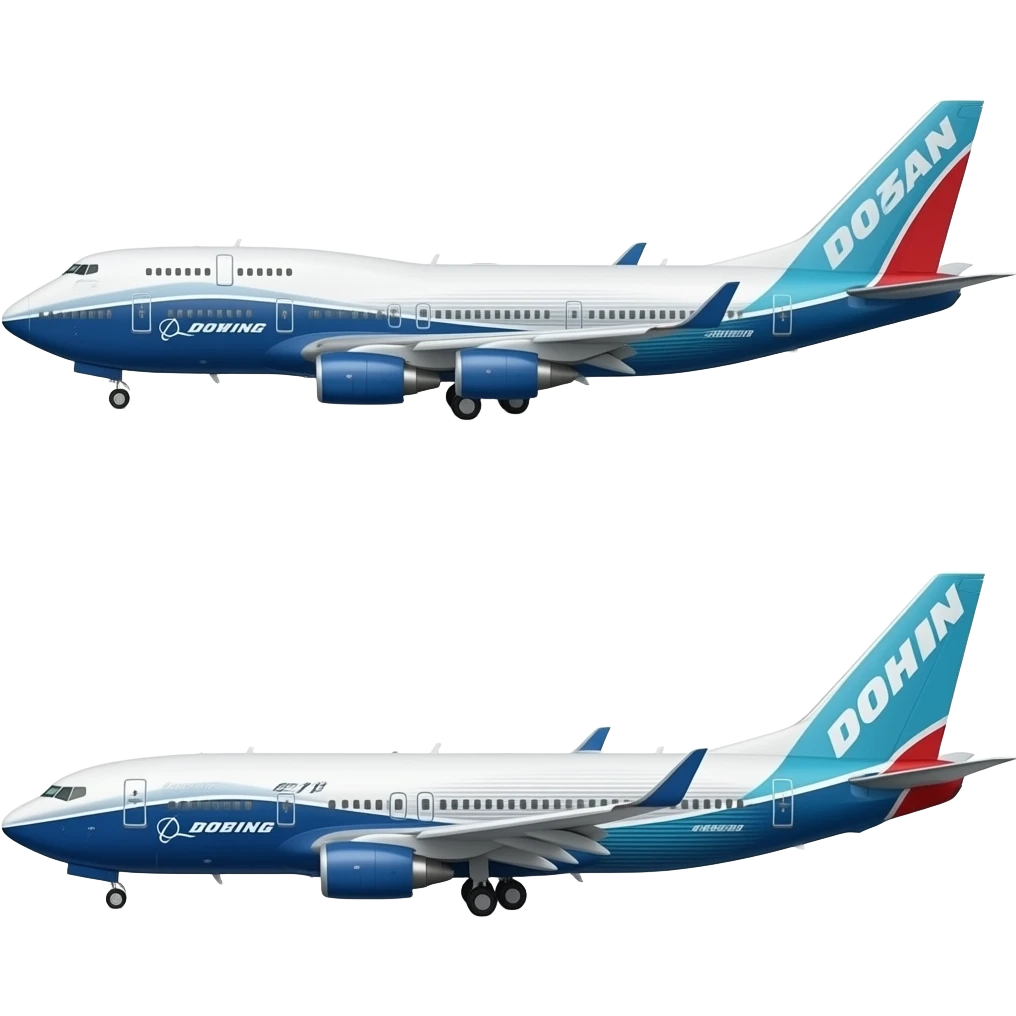 Boeing 747 and 737 emoji