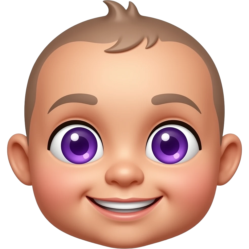 A violet diamant emoji smile with a baby eyes and face emoji